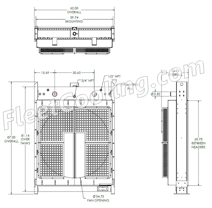 Caterpillar Radiator - Bolt On Tank 437980