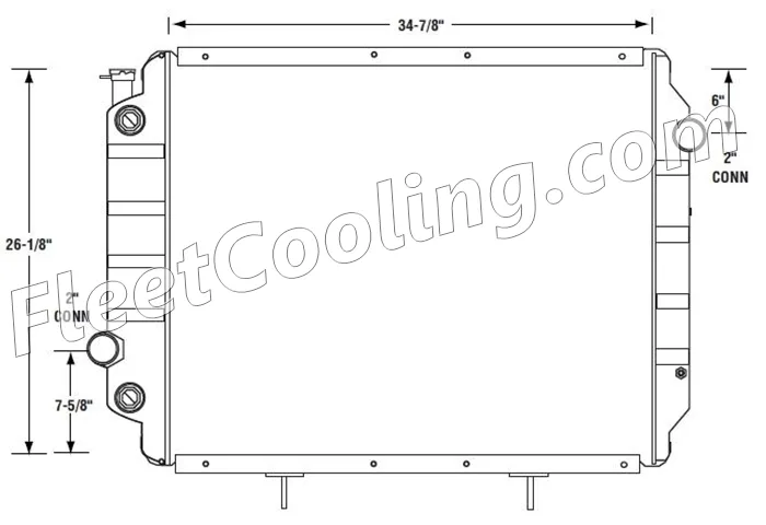 Advance Mixer, Oshkosh Radiator - Solder On Tank 437184S