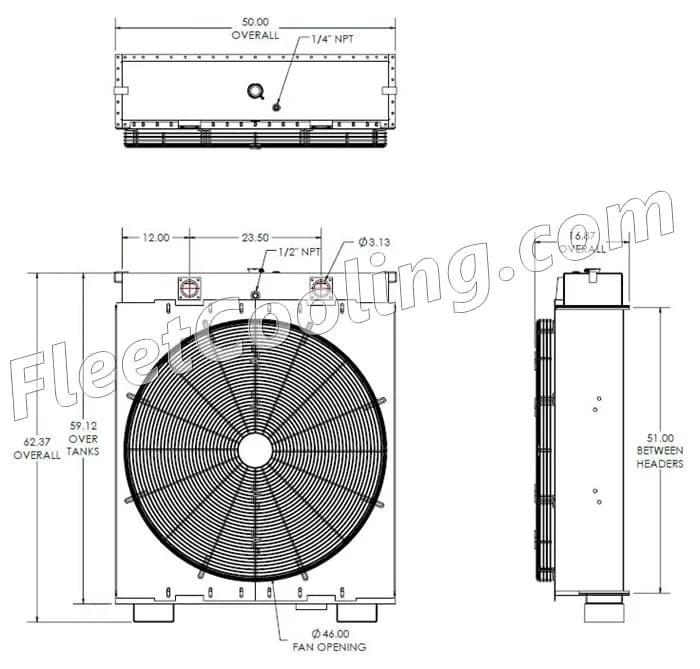 Caterpillar Radiator - Bolt On Tank 437981