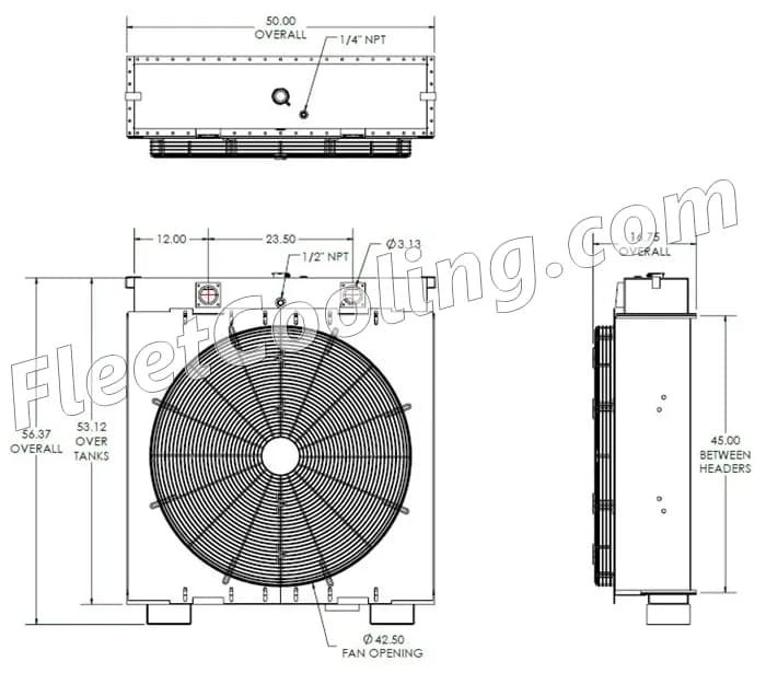Caterpillar Radiator - Bolt On Tank 437982SC